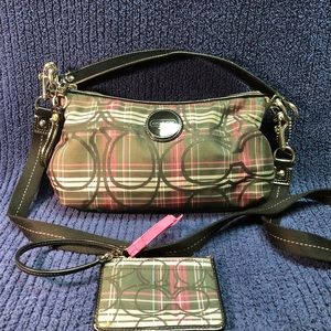 Coach Tartan plaid signature sparkle handbag